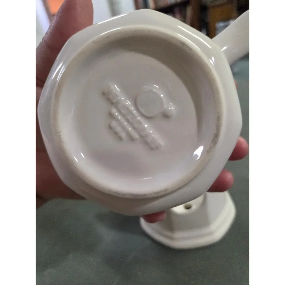 Pfaltzgraff Christmas Holly Ceramic Butter Warmer with Stand White